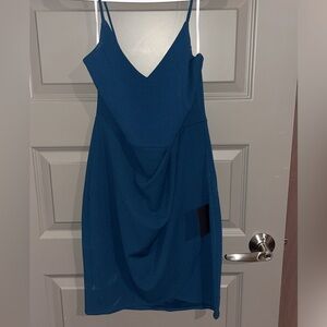 Lulu's Teal Backless Dress